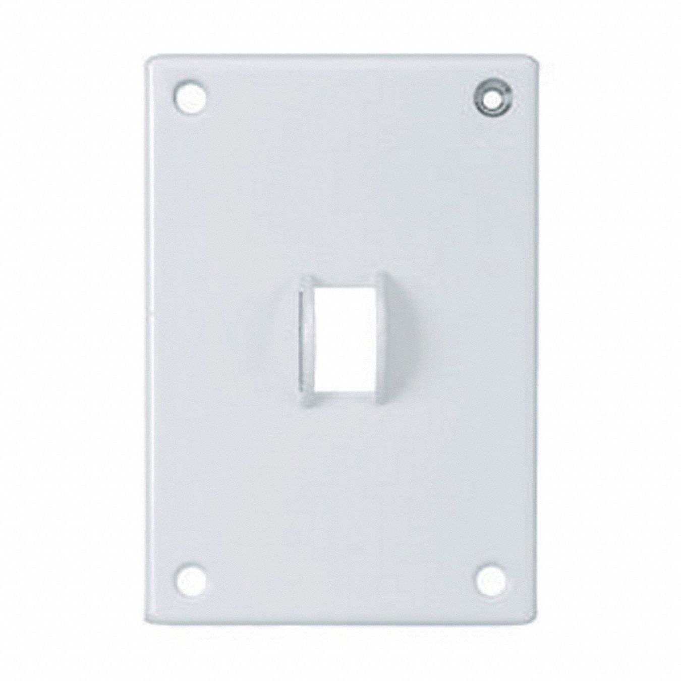 TOGGLE SWITCH WALL PLATE, ZINC-PLATED STEEL, WHITE, 0 OUTLET OPENINGS, 1 SWITCH OPENING