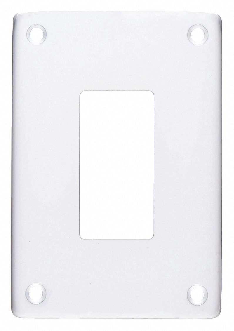 ROCKER WALL PLATE, DECORATOR-ROCKER, ZINC-PLATED STEEL, WHITE, 1 OUTLET OPENING, 1 SWITCH OPENING