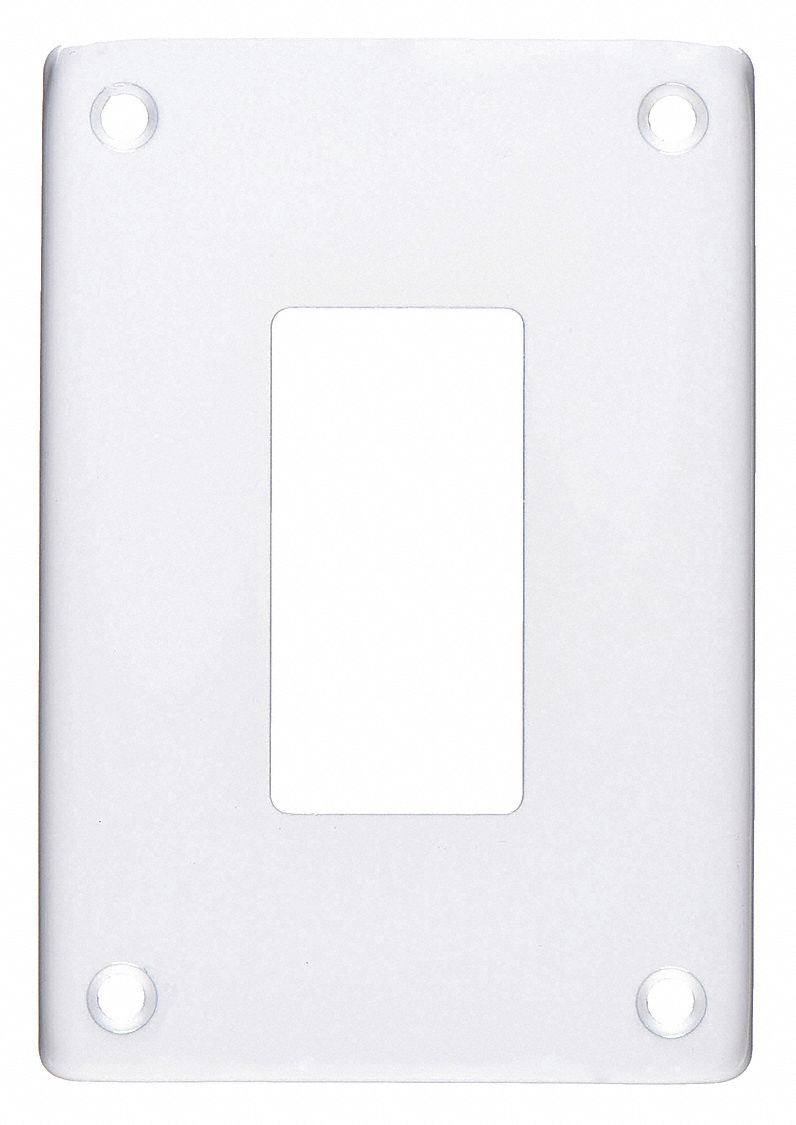 ROCKER WALL PLATE, DECORATOR-ROCKER, ZINC-PLATED STEEL, WHITE, 1 OUTLET OPENING, 1 SWITCH OPENING