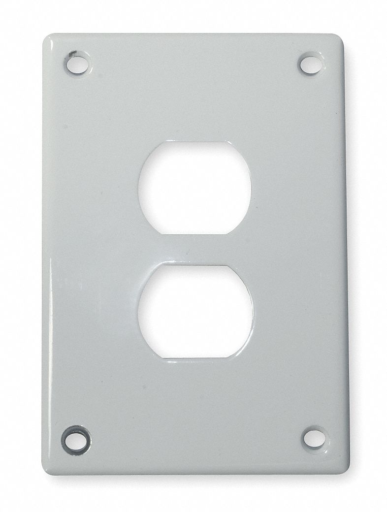 Wall Plate Duplex Outlet White Steel