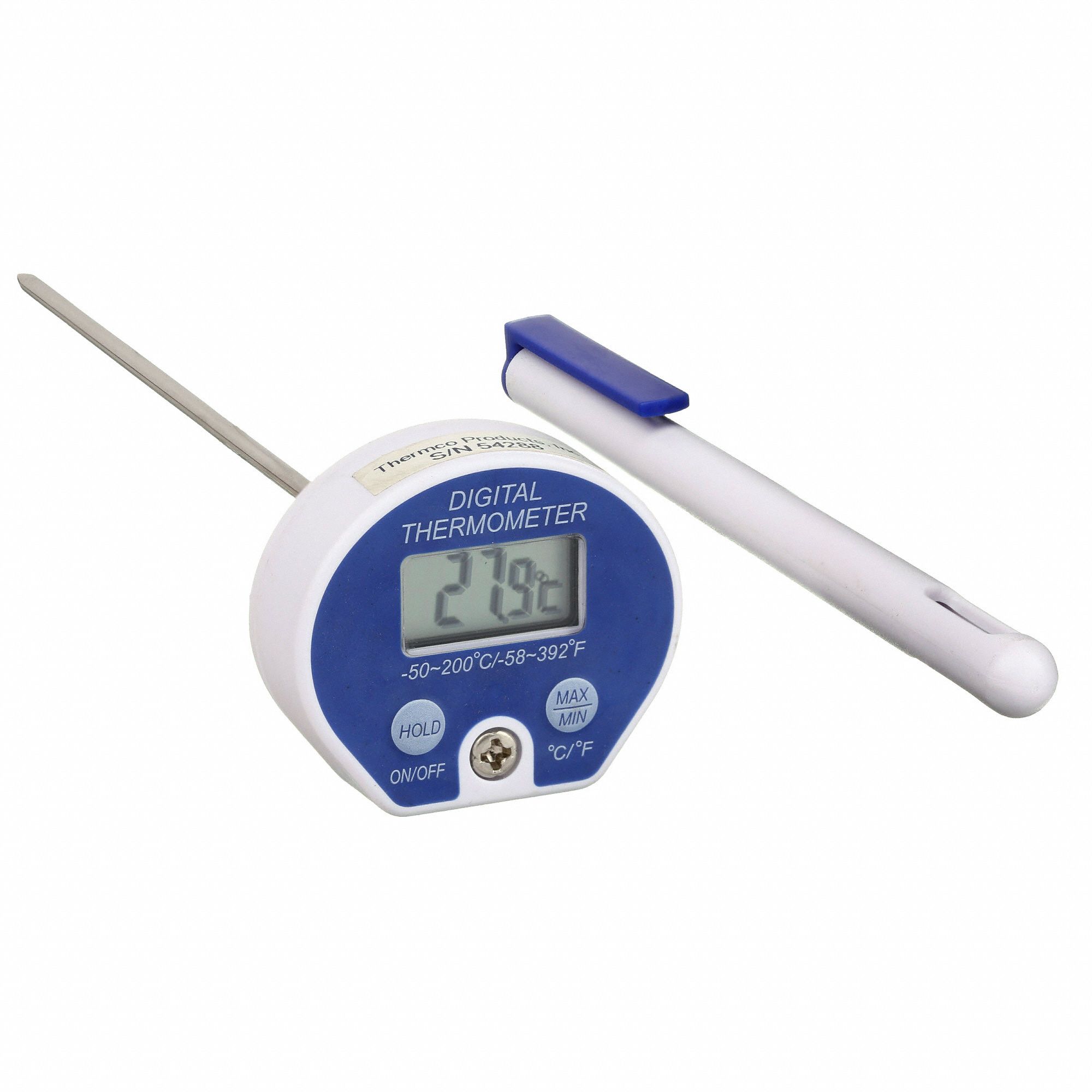 THERMCO Item Digital Pocket Thermometer, Temp. Range (F) -58 to 302°F