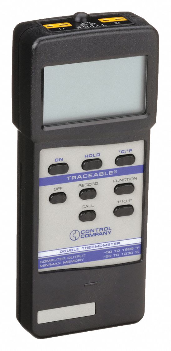 THERMOCOUPLE THERMOMETER,2 INPUT,TYPE K
