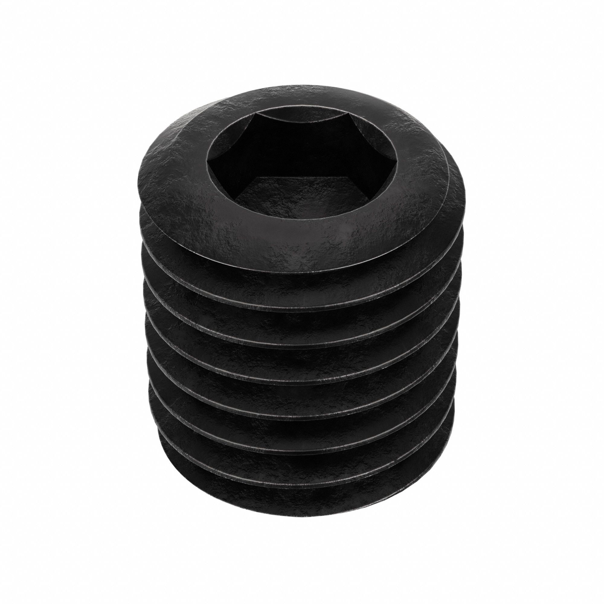 Socket Set Screw: 1/4"-28 Thread Size, 5/16 in Overall Lg, Cup pt, Alloy Steel, Black Oxide, 100 PK