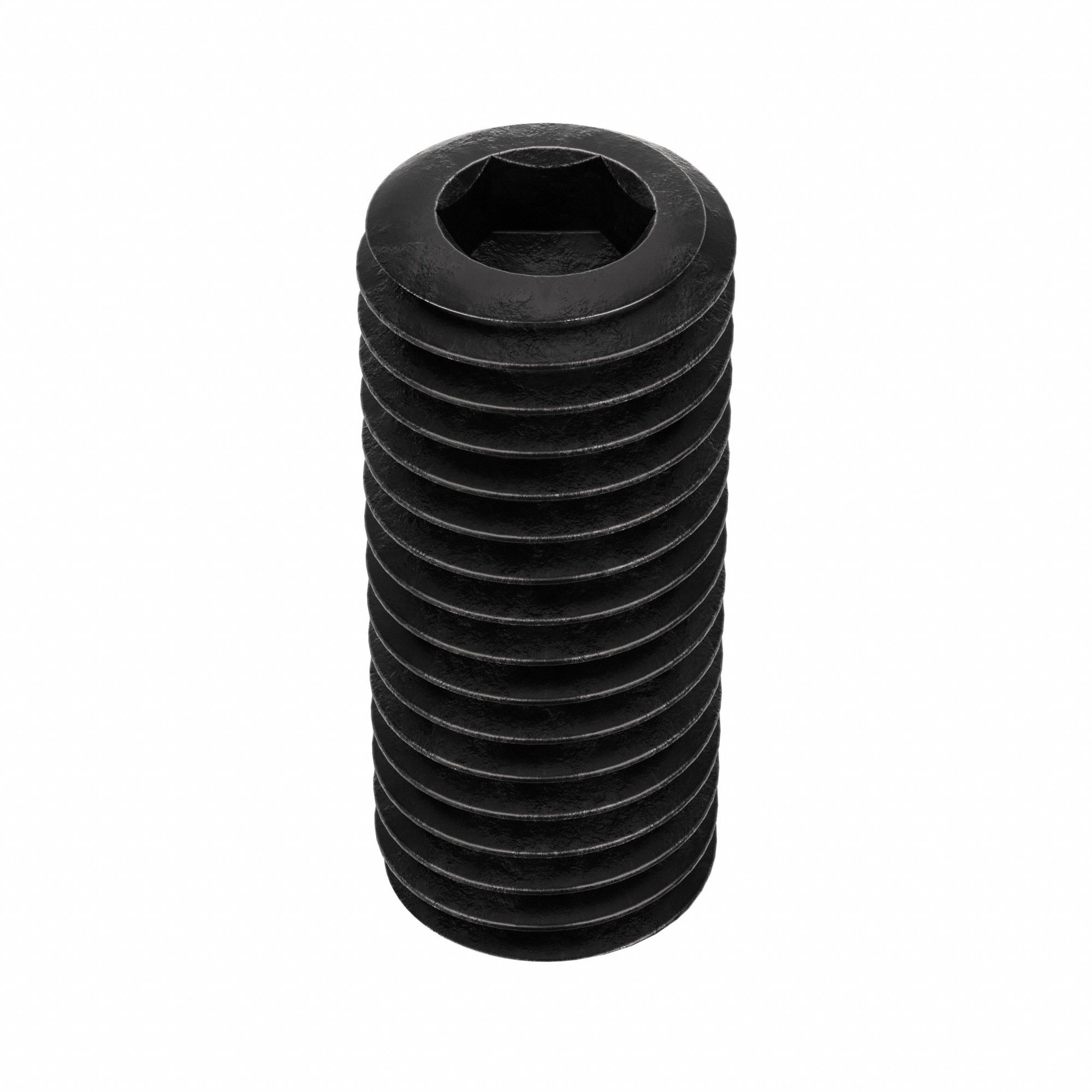 Socket Set Screw: 1/4"-28 Thread Size, 5/8 in Overall Lg, Cup pt, Alloy Steel, Black Oxide, 100 PK