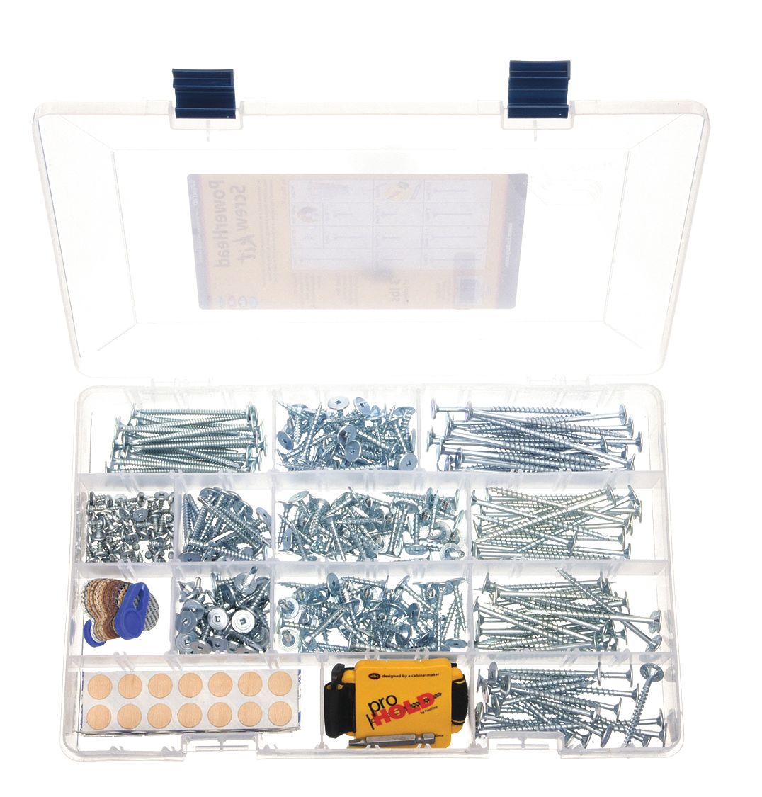 SCREW ASSORTMENT, STEEL, ZINC PLATED, FLAT, SQUARE, 9/16 IN, 158 PIECES