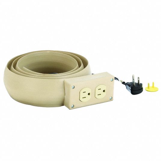 Electrical Extension Cord Cover With Duplex - 4 ft Long - Beige