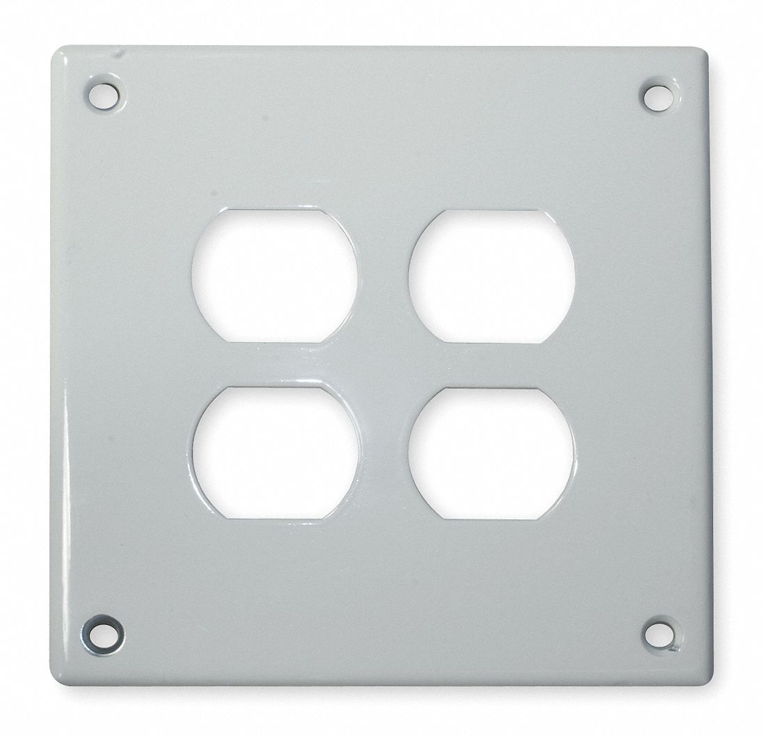 Wall Plate Duplex Outlet White Steel