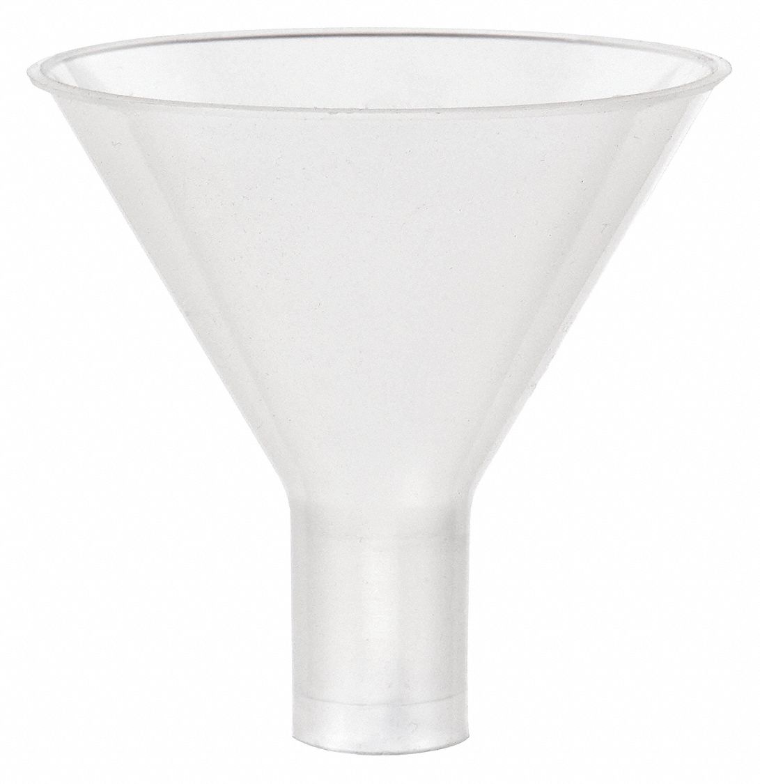 LARGE FUNNEL, PLASTIC, POLYPROPYLENE, AUTOCLAVABLE, WHITE, 10 PK, POWDER FUNNEL