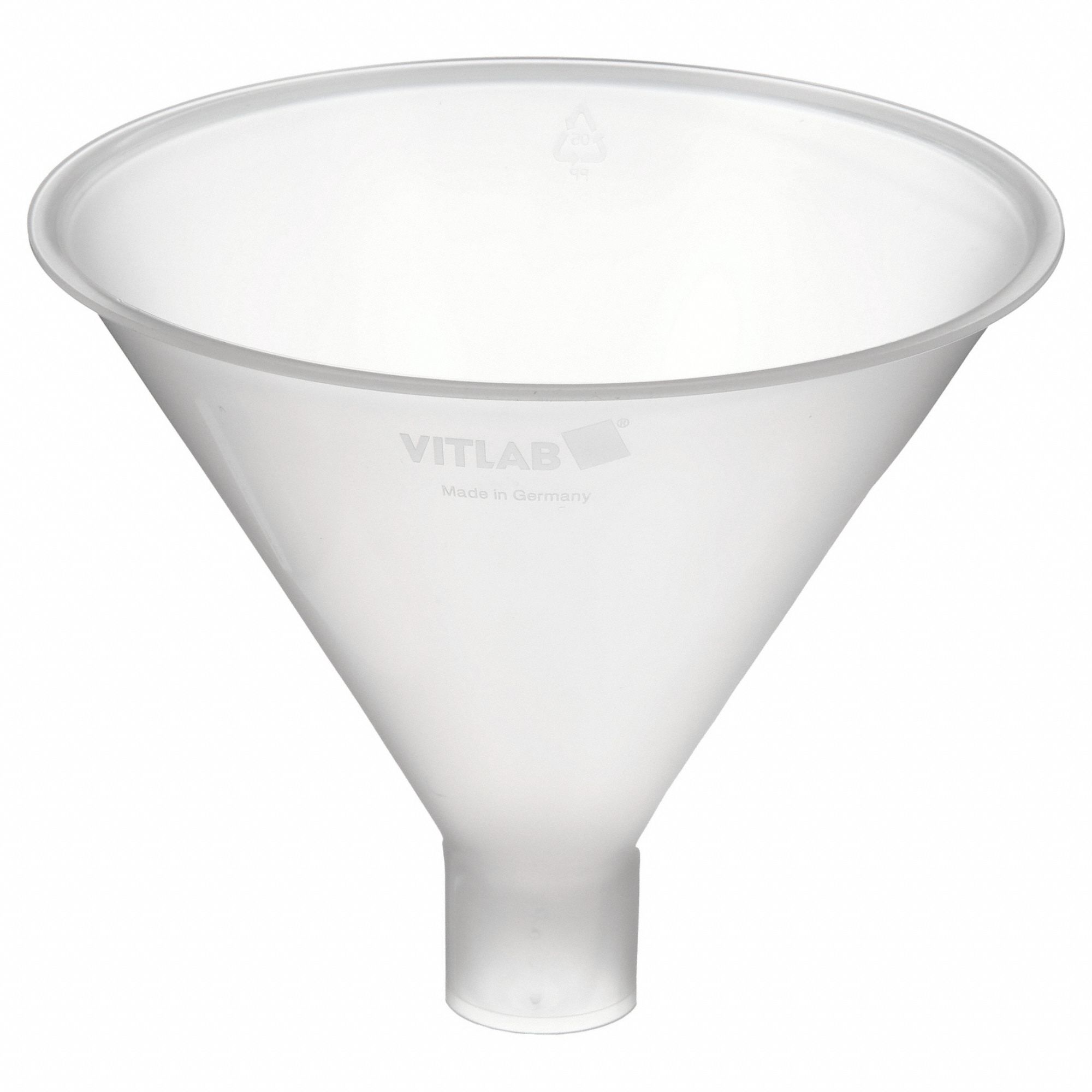 LARGE FUNNEL, PLASTIC, POLYPROPYLENE, AUTOCLAVABLE, WHITE, POWDER FUNNEL, 5 PK