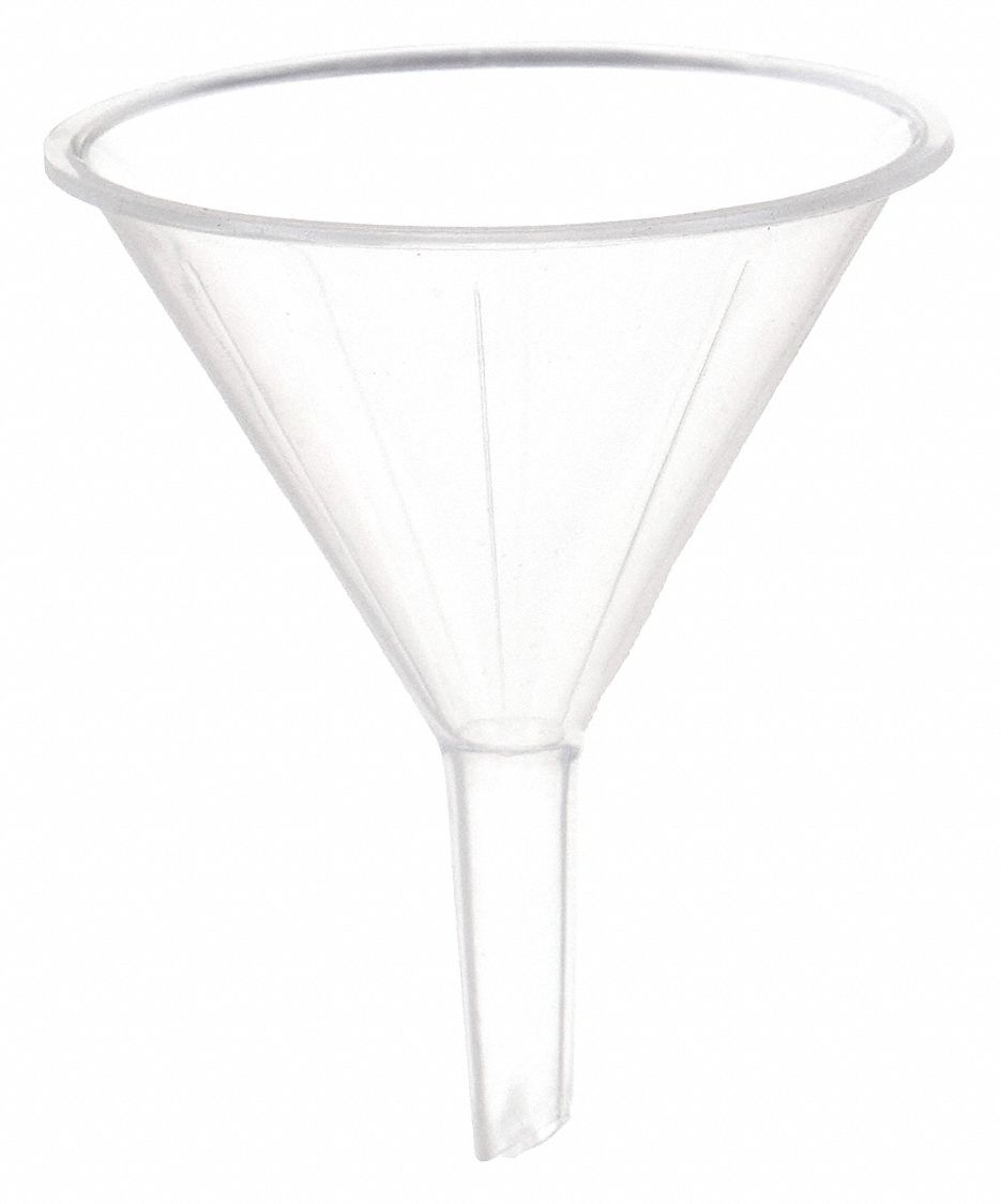 UTILITY FUNNEL, PLASTIC, 1.35 FL OZ CAPACITY, 40 ML CAPACITY, POLYPROPYLENE