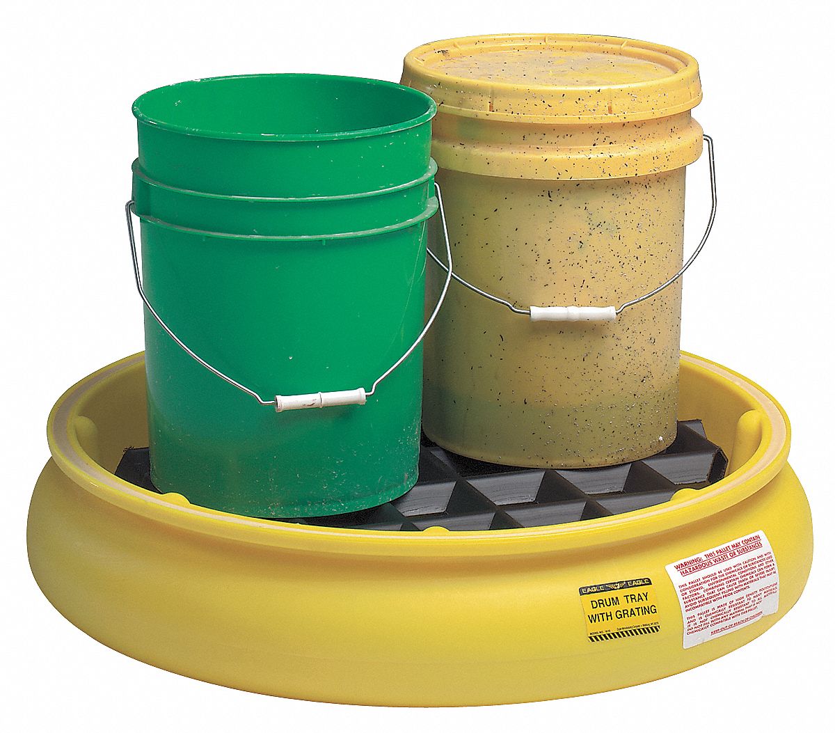 PAIL SPILL CONTAINMENT PALLET, 5 GALLON CAPACITY, YELLOW