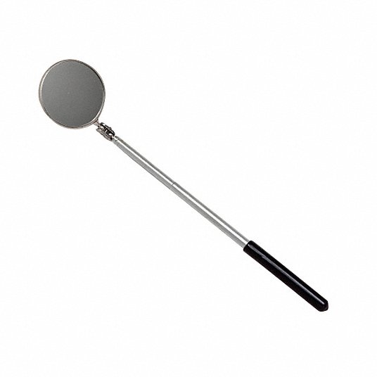 Inspection Mirror: Telescoping, 1 Pieces, 2-1/4 Mirror Size (In.), Round, 9-3/4 to 14-3/4
