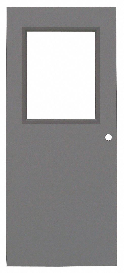 CECO Half Glass Hollow Steel Door: Half Glass, 2, Mortise, 80 in Door Opening Ht, 1 3/4 in Thick - 6RLT1|CHMD X HG30 68 X MORT-CU-16ga-WG - Grainger