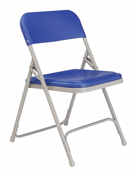 FOLDING CHAIR, PLASTIC, BLUE,PK4