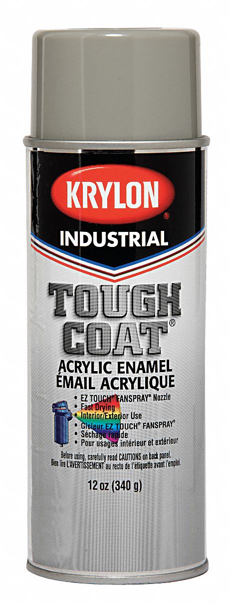 KRYLON Tough Coat Spray Paint in Gloss Gray for Concrete, Masonry ...