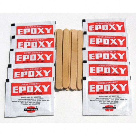 HARDMAN Epoxy Adhesive, Packet, 3.5 g, Amber, 3 min Work Life, PK 10