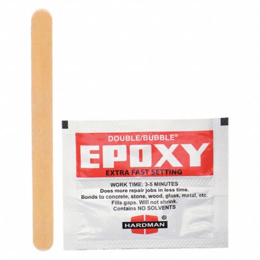 HARDMAN Epoxy Adhesive: Double/Bubble Extra Fast Setting, Ambient Cured,  3.5 g, Packet, 10 PK