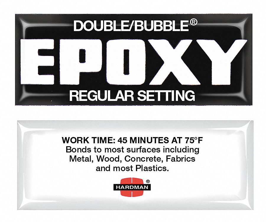 Epoxy Adhesive: Double/Bubble Regular Setting, Ambient Cured, 3.5 g, Packet, Amber, 10 PK