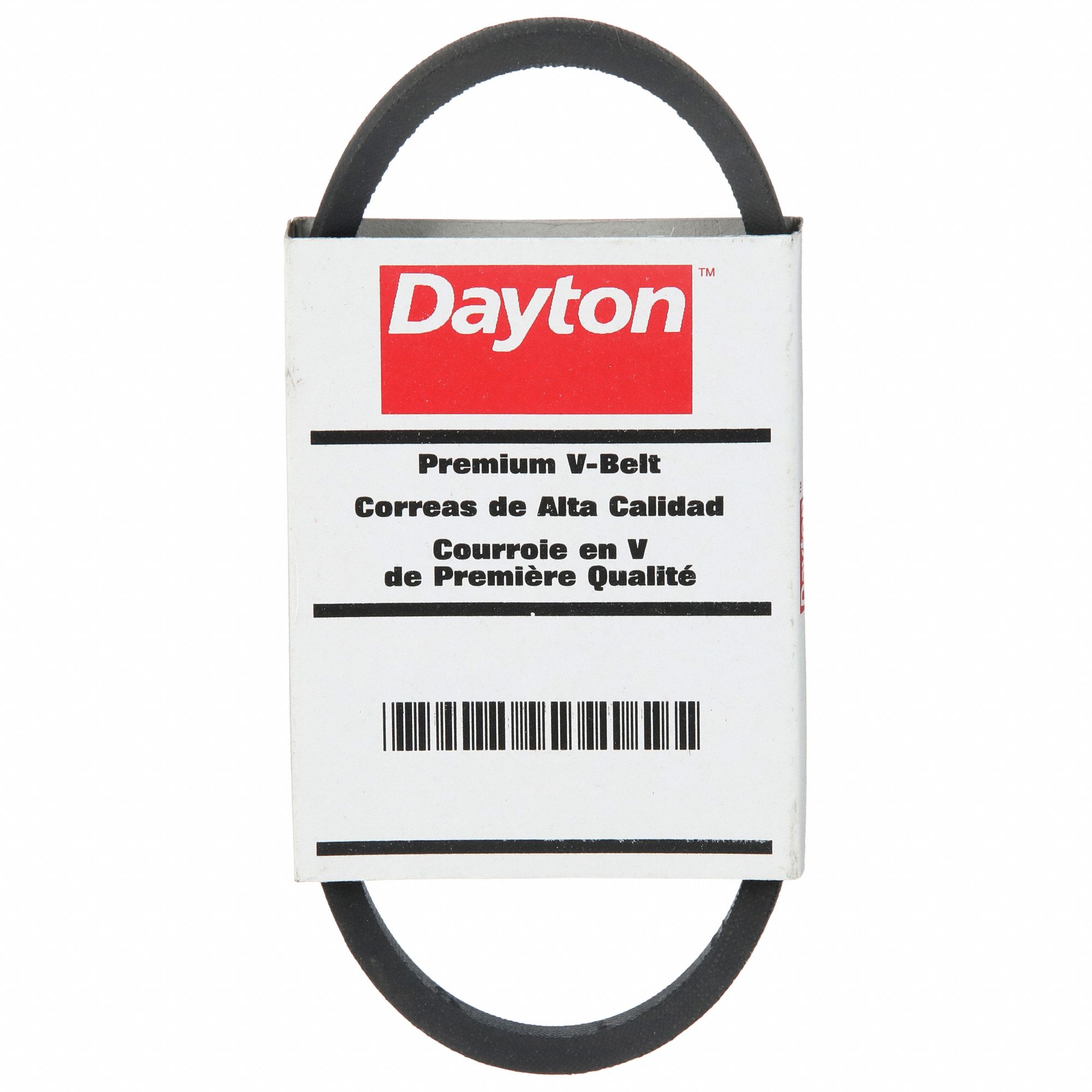 Dayton 4L190 V-Belt – 19" Outside Length, 1/2" Top Width – Rubber Wrapped