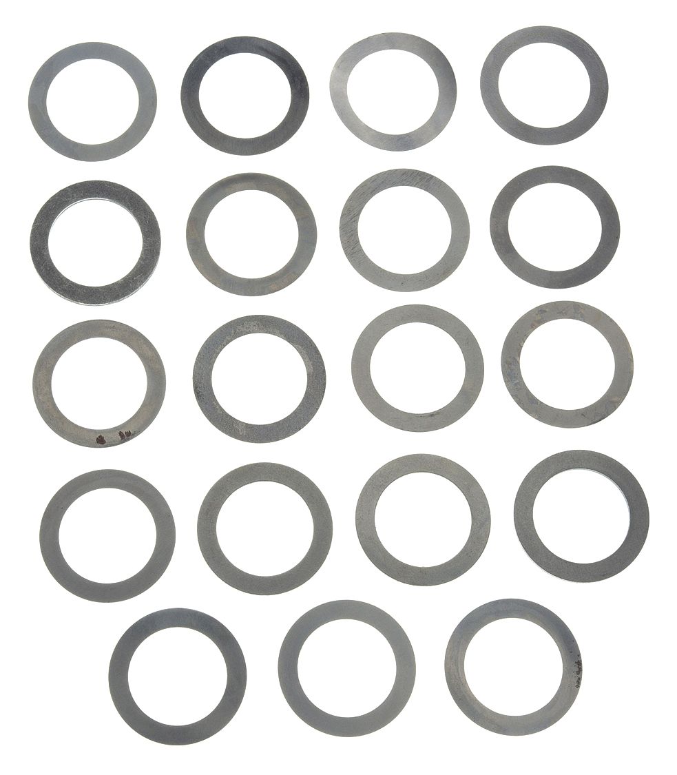 ARBOR SHIM ASSORTMENT, INCH, 1&frac12; IN ID, 2.125 IN OD, STEEL, FULL HARD