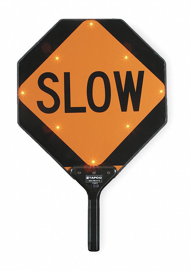 3LCH4 - LED Paddle Sign Stop/Slow Red/Orange