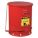 OILY WASTE CAN, 21 GAL, RED, GALVANIZED STEEL, 23-7/16 IN H, FOOT OPERATED SELF CLOSING