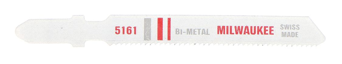 Jigsaw Blade: 24, 3 in Blade Lg, Bi-Metal, Bi-Metal, T Shank, Thin Metal, 5 Pieces, 5 PK