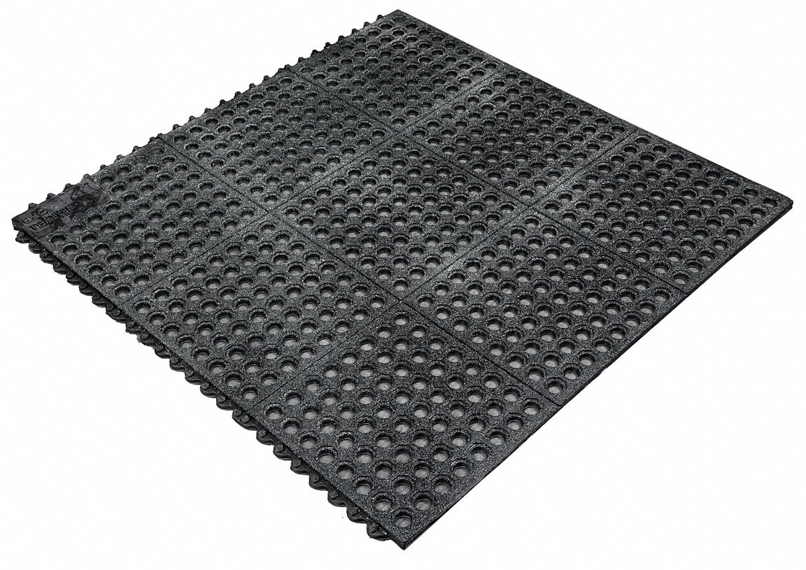 WEARWELL Interlocking Drainage Mat, 3 ft Mat Length, 3 ft Mat Width