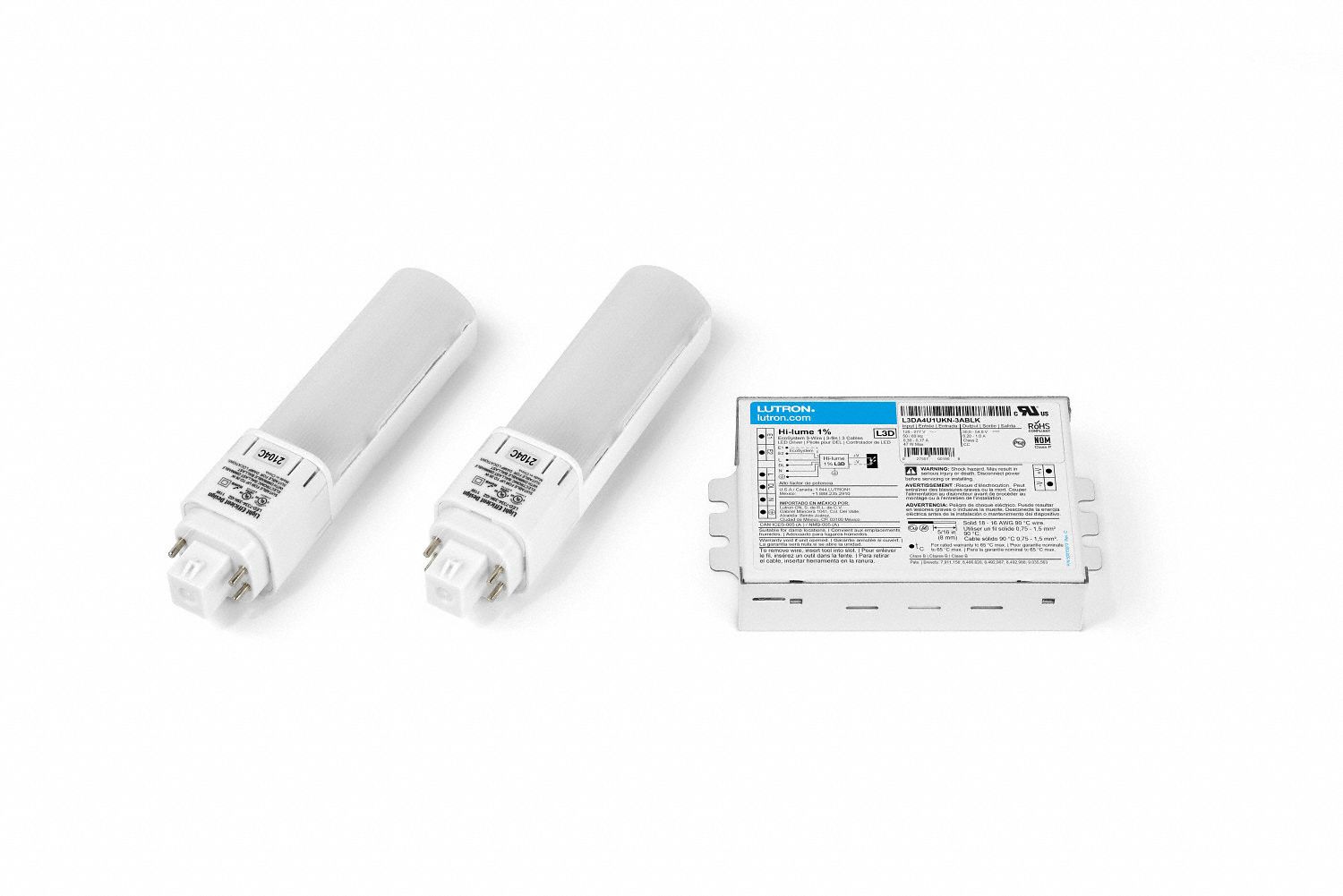 LED Retrofit Kit: Hi-Lume 3-Wire, CFL, 2 Lamps, 2, 000 lm, 3000K, K-Case Square with Studs, 1