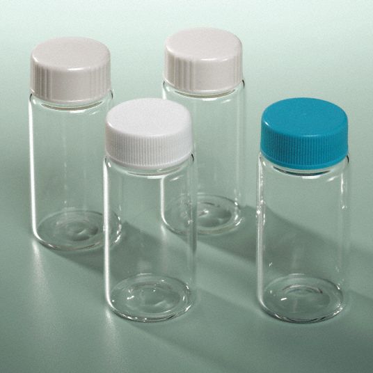 GRAINGER APPROVED Vials Scintillation with Cap, 0.68 oz, PK 100 3LDT4