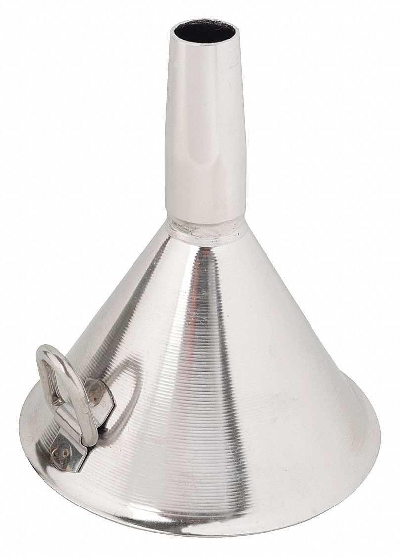 GRAINGER APPROVED 70.25 mL Metal Funnel, Stem OD 12.7 mm, Stem Length