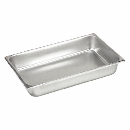 Stainless Steel, 4 in Overall Ht, Dimpled-Rim Tray - 3LDZ5|30042 - Grainger