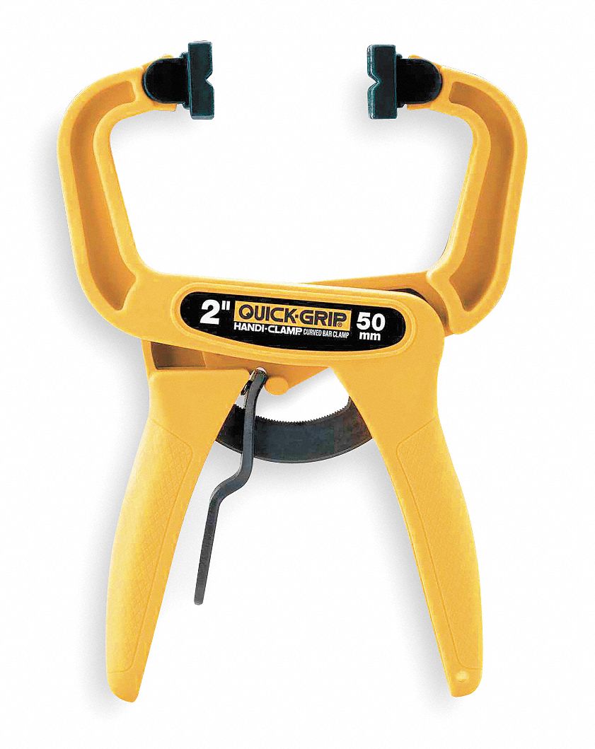 SPRING CLAMP, NON MARRING JAW TIP, RUBBER, 2 IN MAX JAW OPENING, 2 IN THROAT D, RESIN, RESIN