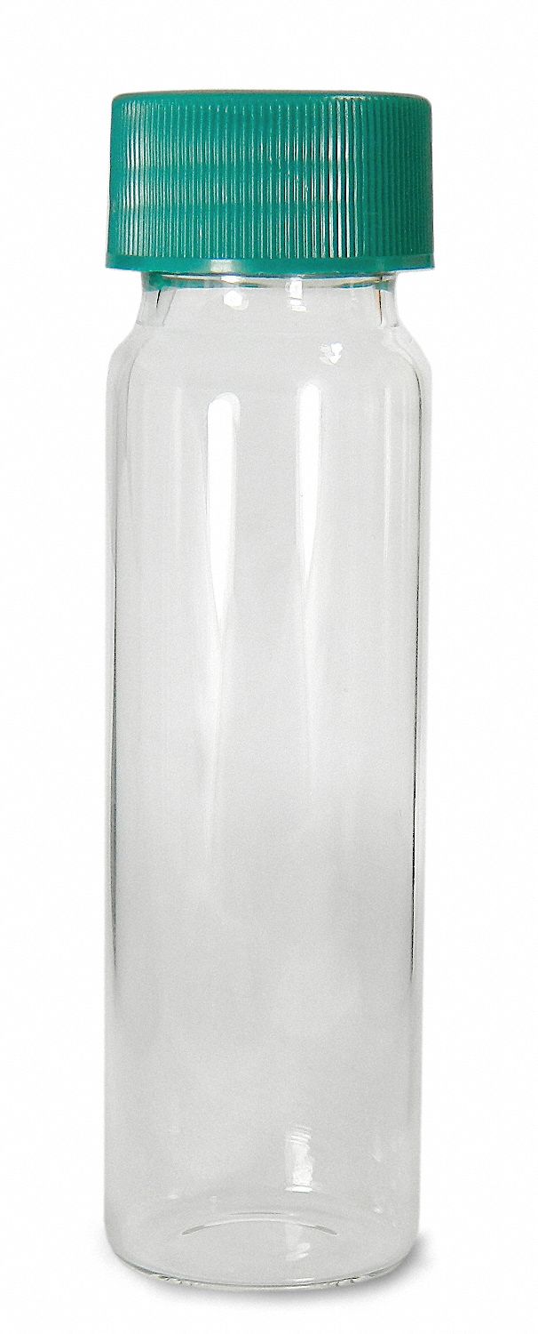Vial with Cap: Borosilicate Glass, 20 mL Capacity - mL, 0.67 fl oz Capacity - oz, 144 Vials Included