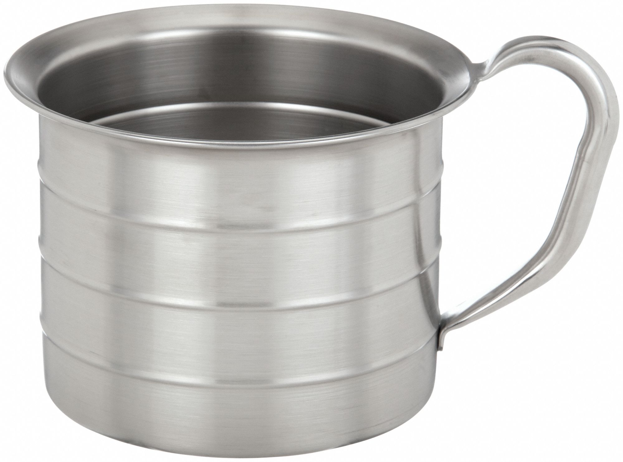 BEAKER/OIL CUP W/HANDLE, 4 QT FLUID CAPACITY, 8⅜ IN OVERALL DIAMETER, 6&frac12; IN OVERALL H, SILVER