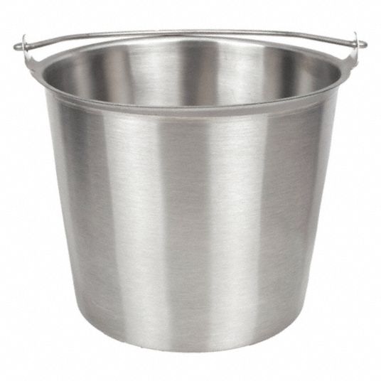 3.5 Gallon Bucket Metal Handle with Lid, White