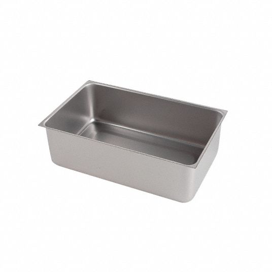 Solid Pan, 304 Stainless Steel, 6 3/8 in Height, 12 3/4 in Width, 20 3/ ...