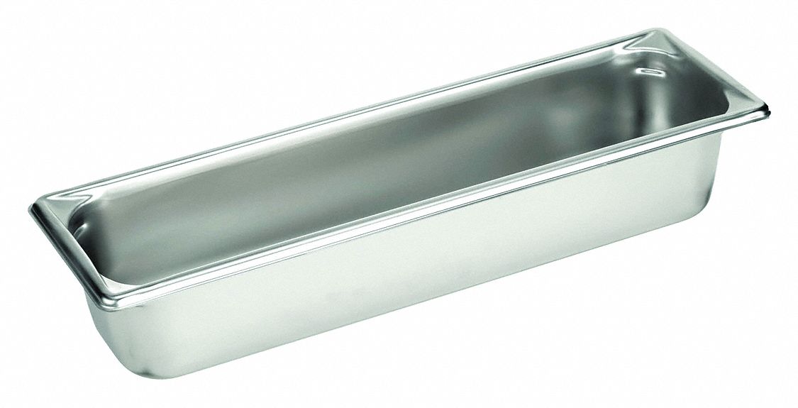 Sterilization Pan: Stainless Steel, 4 in Overall Ht, Rectangular, 6 1/2 in Overall Wd, Sterile