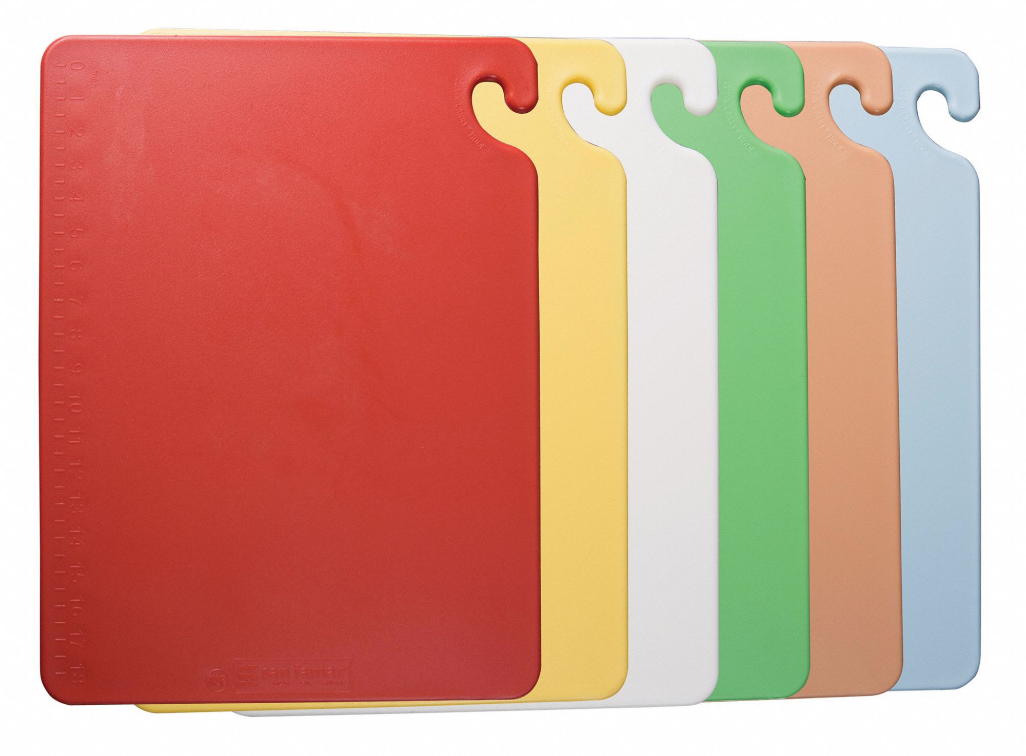 SAN JAMAR Cutting Board Set, CoPolymer, Blue, Brown, Green, Red, White
