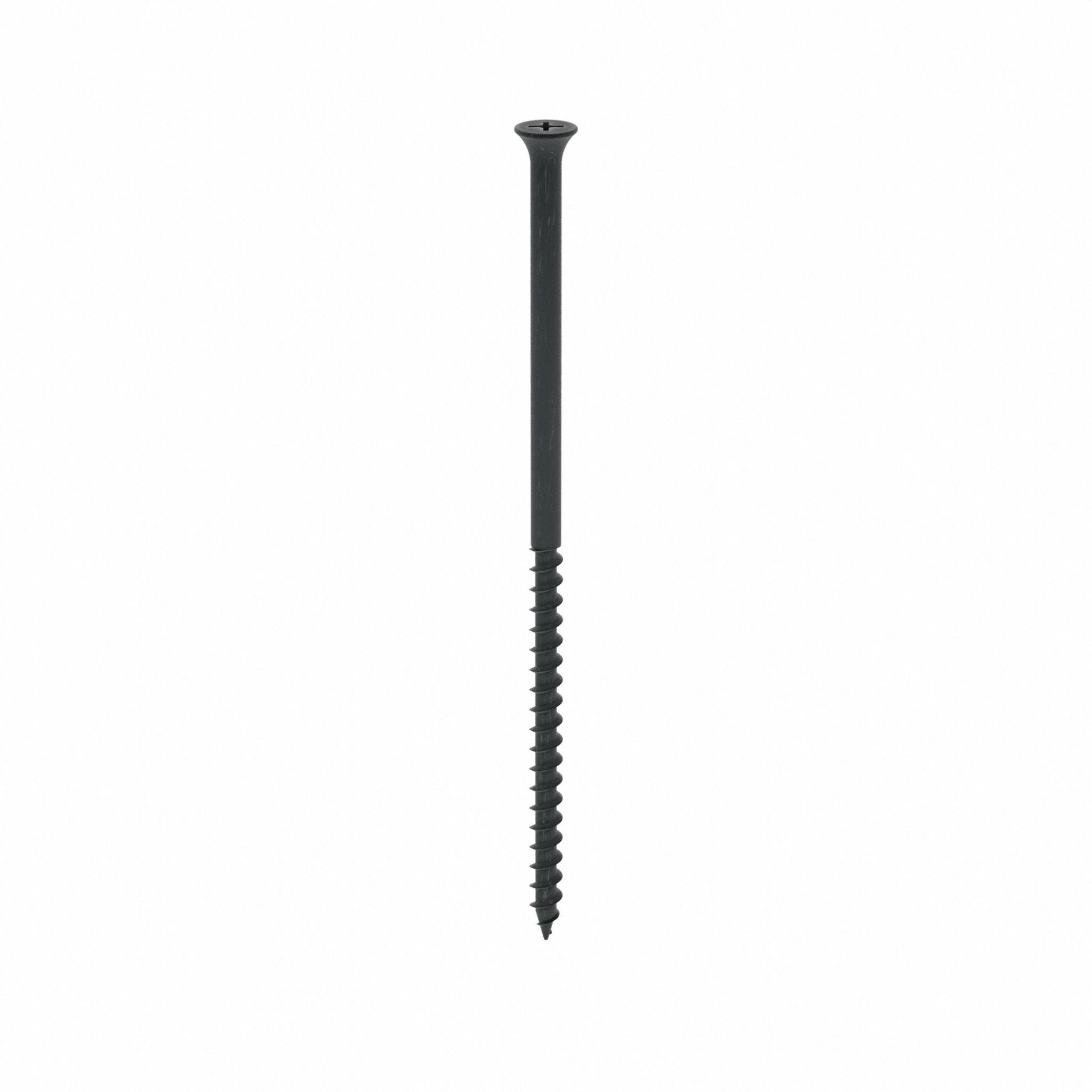 Drywall Screw: #10 Size, 5 in Lg, Phosphate, Steel, Flat, Phillips, 100 PK