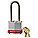 LOCKOUT PADLOCK, KEYED DIFFERENT, STEEL, STANDARD BODY, EXTENDED, RED