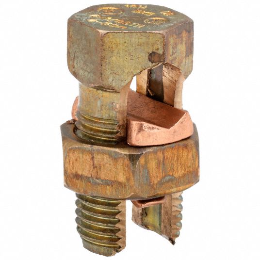 BLACKBURN, 4 AWG – 1/0 AWG, Bronze, Split-Bolt Connector - 3LJ68|10H ...