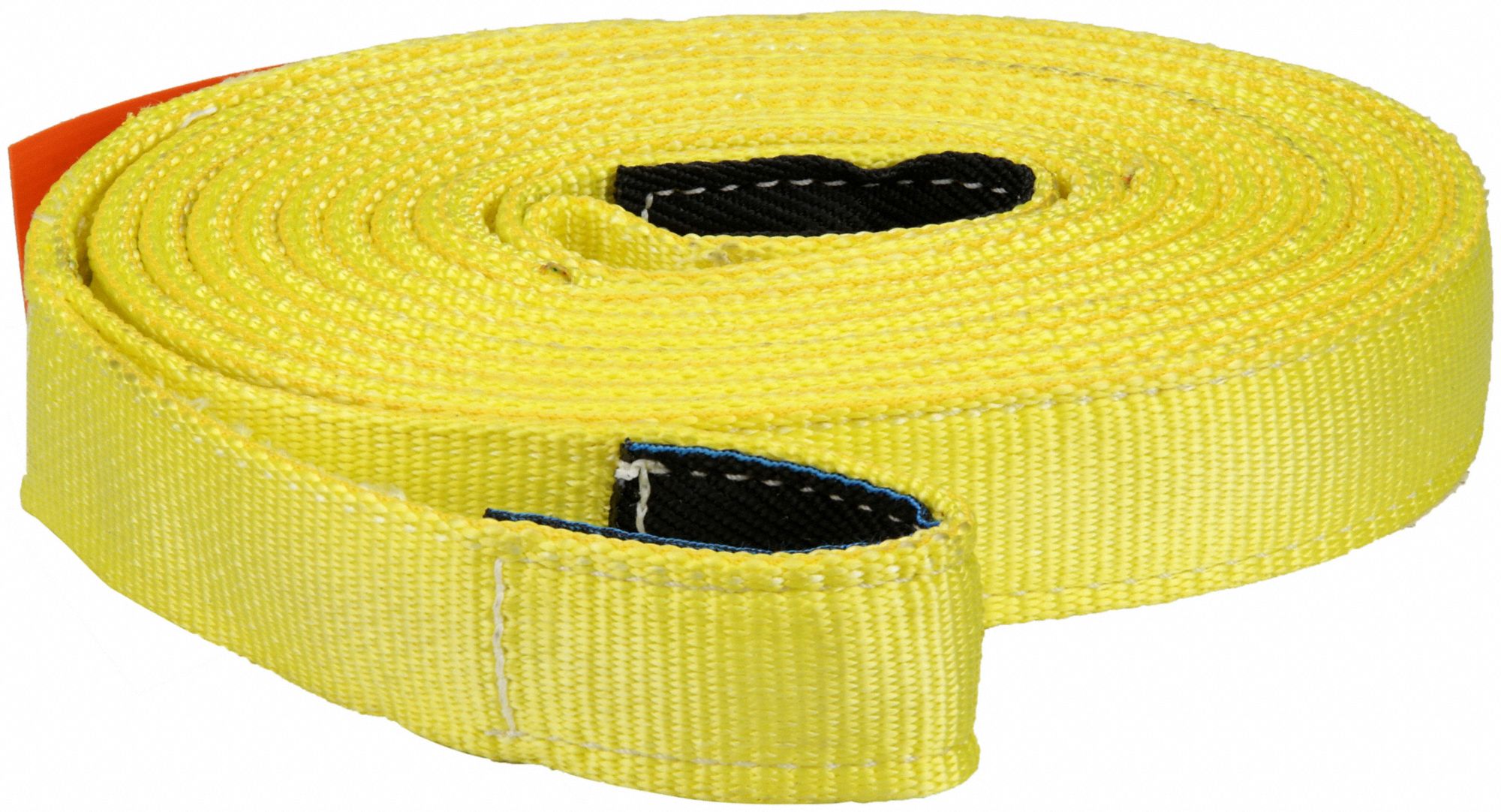 TOW STRAP, 20 FT OVERALL HOOK SIZE, 2 IN OVERALL W, 20 FT OVERALL L, YELLOW, NYLON