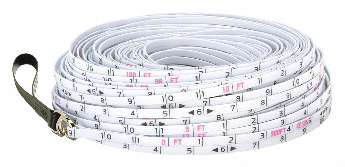 SURVEYOR ROPE,1/4 IN X 300 FT,IN./FT.