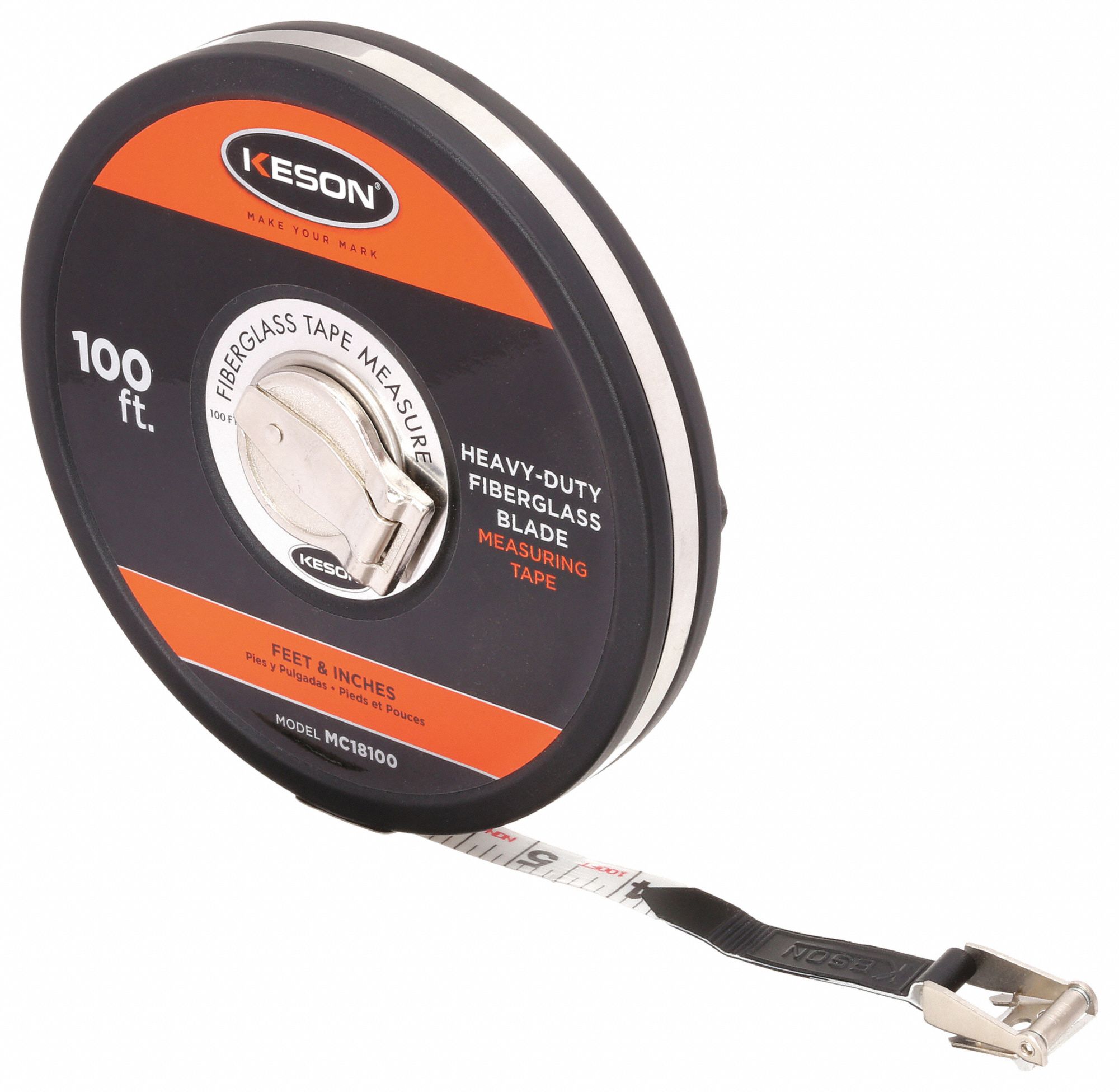 KESON, MC-18-100, SAE, Long Tape Measure - 3LJL8