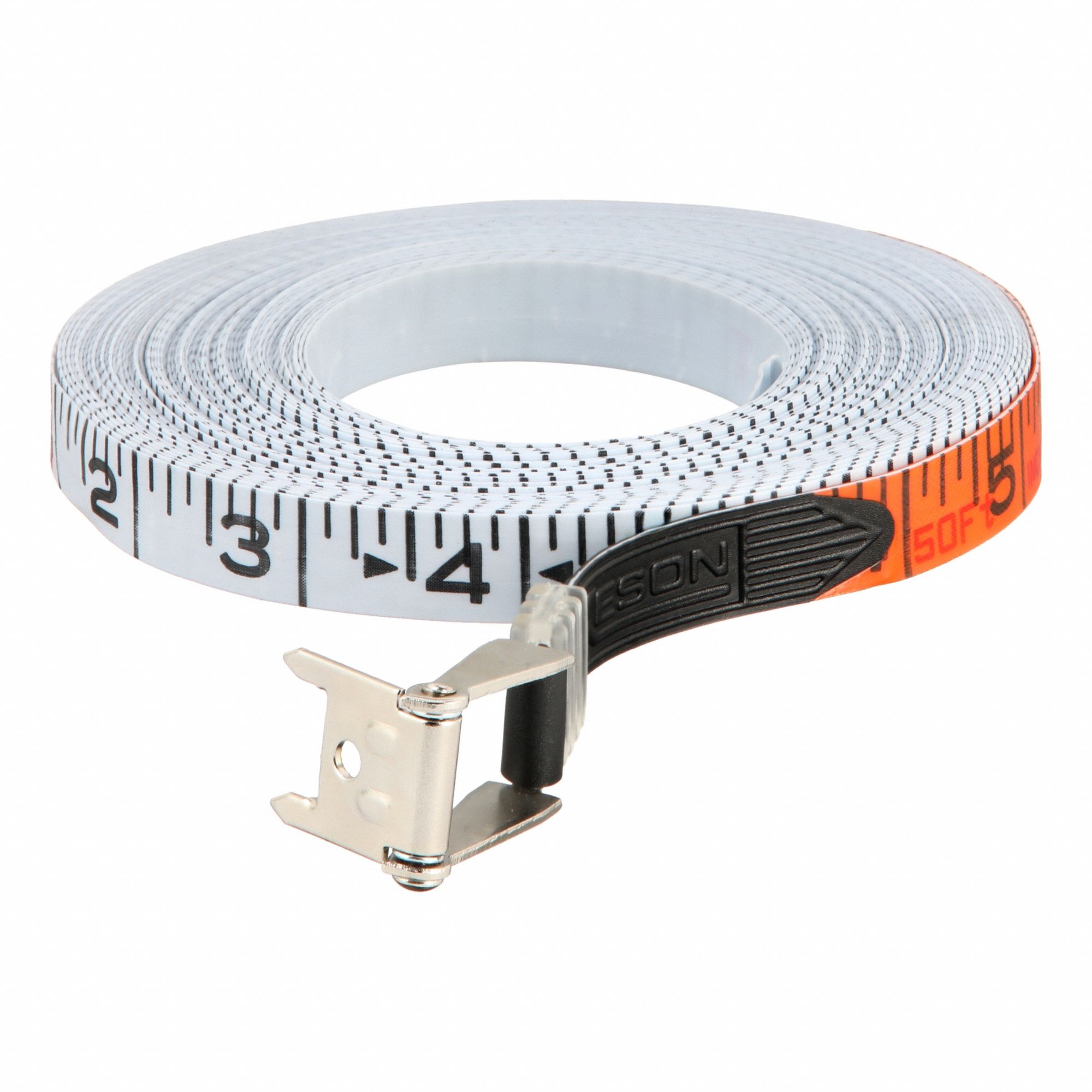 Measuring Tape Blade Refill: RF-18-50, SAE, 50 ft, Nonmagnetic Single Hook Tip, Inch, Hook End