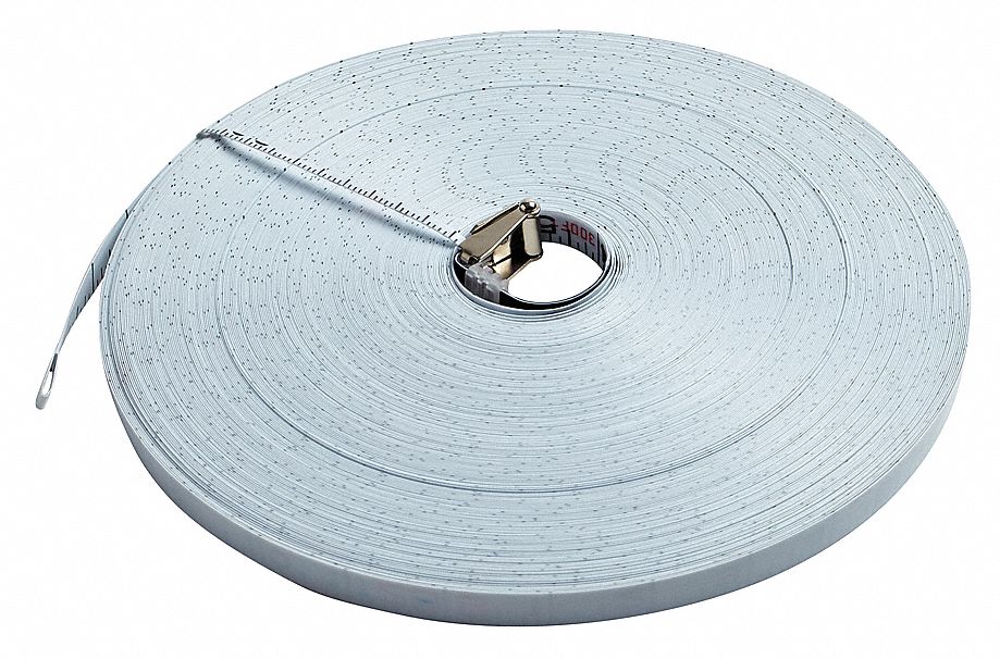 Measuring Tape Blade Refill: RF-10-300, SAE, 300 ft, Nonmagnetic Single Hook Tip, Inch