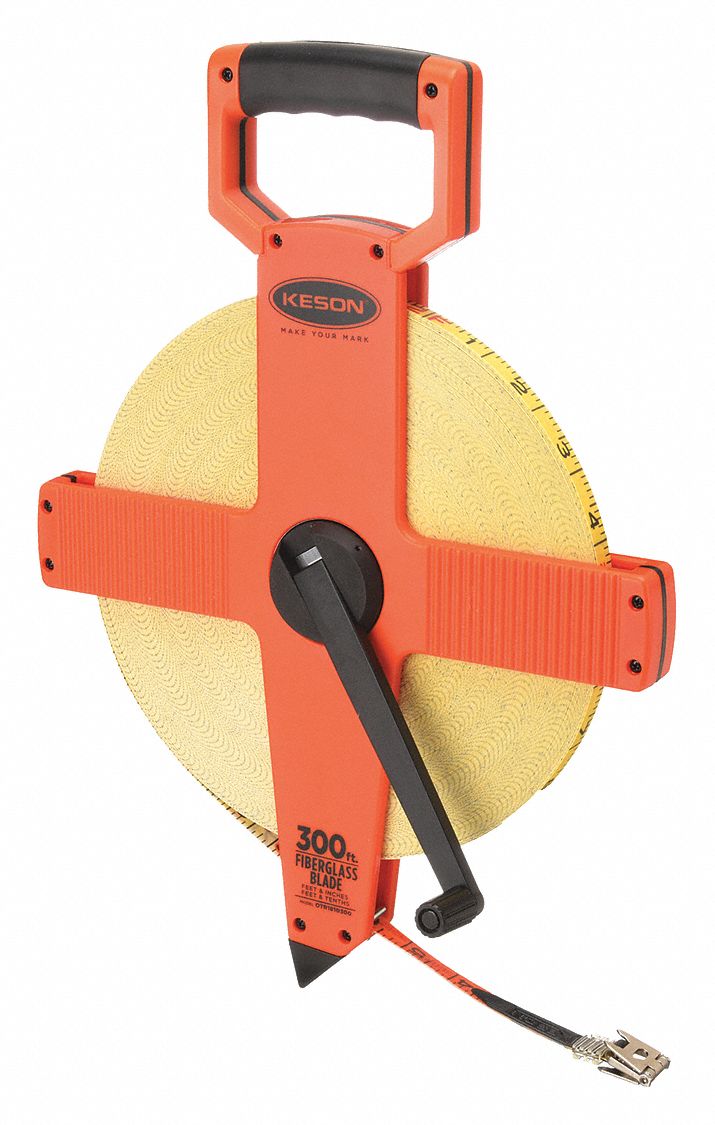 918524-3 Keson Tape Measure: 25 ft Blade Lg, 1 in Blade Wd,  in/ft/Fractional, Closed, Steel, Tape Measures