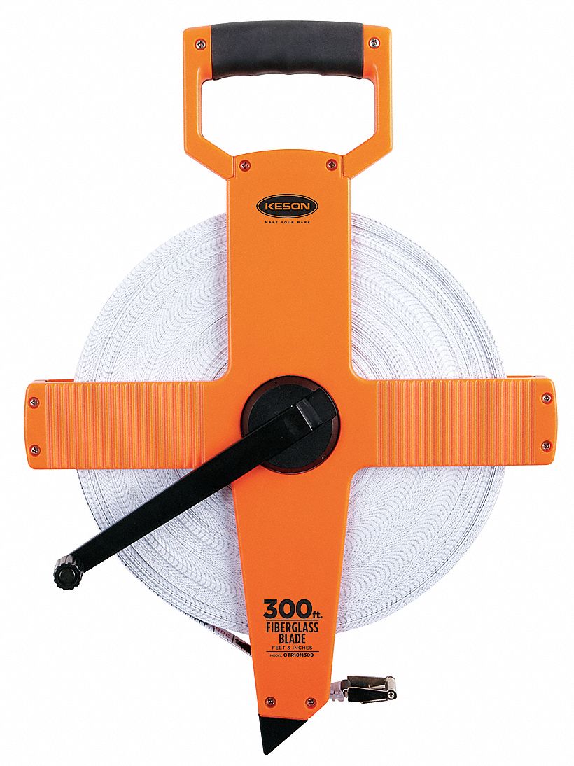 Keson Long Tape Measure 90 M 300 Ft Blade Lg 1 2 In Blade Wd Ft Mm Cm M Open Abs Plastic 3lju6 Otr 10m 300 Grainger