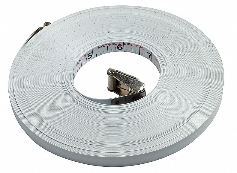Measuring Tape Blade Refill: NRF18-100, SAE, 100 ft, Nonmagnetic Single Hook Tip, Inch, Steel